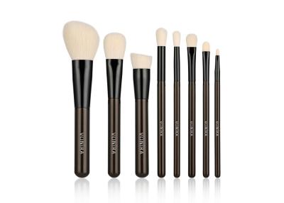 China Los cepillos sintéticos del maquillaje del vegano fijaron el equipo cosmético del cepillo del negro de la etiqueta privada 8PCS en venta