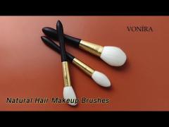 Goat Natural Hair Makeup Brushes 8 Pieces Wood Handle Beauty WIth Golden Ferrule