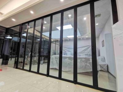 China Black Exterior Aluminium Bifold Doors Soundproof Aluminium Bifold Patio Doors for sale