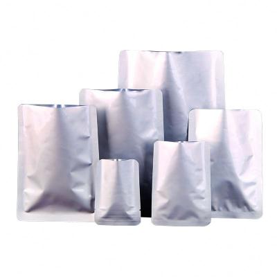 China Low MOQ Barrier Silver Foil Barrier Mylar Aluminum Foil Ziplock Plastic Bags High Silver Food Packaging Package For Food for sale