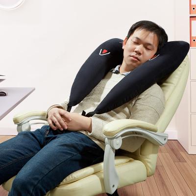 China PORTABLE Airplanes Travel Inflatable Pillow For Car With Soft Pillow Neck Shoulder U Shaped Body For Kids Sleeping By Portable Blowing Pillow for sale