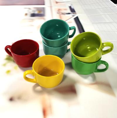 China Sustainable Hot Sale Bone China Ceramic Porcelain Customized Color Glazed Mugs for sale