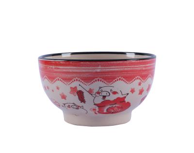 China Sustainable Wholesale Chinese Design Ceramic And Porcelain Bowl With Pad Printing for sale