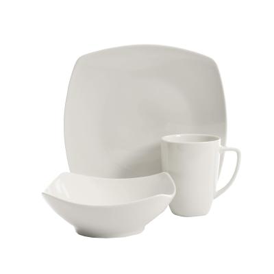 China 18 Piece Super Viable White Bone China Cup Dinnerware Set Bone China Dinner Set Ceramic Dinnerware Sets For 6 People for sale