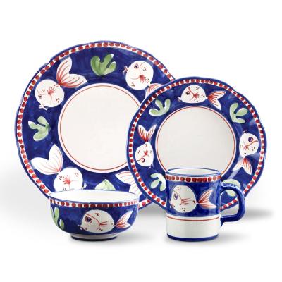 China Sustainable Selling Popular Garden Bone China Luxury Ceramic Dinner Set Dinnerware for sale