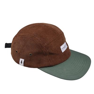 China 5 Panel Customized High Quality JOINT Corduroy Hat 5 Panel Snapback Hat Unstructured Panel for sale