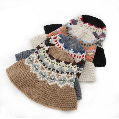 China Fashion COMMON Warm Winter Knitted Hat Knit Bucket Hat For Sale for sale