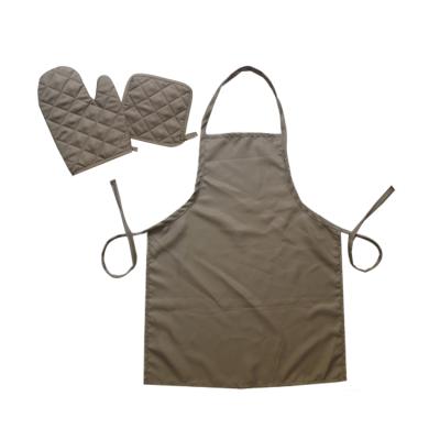 China Custom Made Apron Oven Gloves Pot Holder Cooking Chef Set Food/Beverage Cooking Apron & Mitts Customized for sale