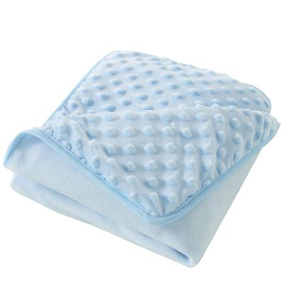 China 75*100cm Wearable High Quality Soft Baby Minky Dot Blanket Baby Polar Fleece Single Throw Blanket for sale