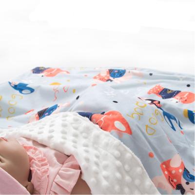 China Lovely Minky Dot Baby Blanket Children Blanket Fleece Blanket Wearable Sublimation Printing Cartoon Logo for sale