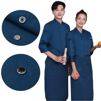 China Hot Sale Kitchen Executive Chef Jacket Uniform Buttons Round Restaurant Professional Uniforms Chef Jacket for sale