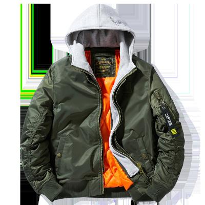 China Breathable Winter Reversible Men And Hat Air Force Warm Detachable Embroidered Jacket for sale