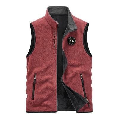 China Good Quality Anti-wrinkle Fleece Vest With Outer Zipper Pocket Man Leisure Wear Jacket for sale