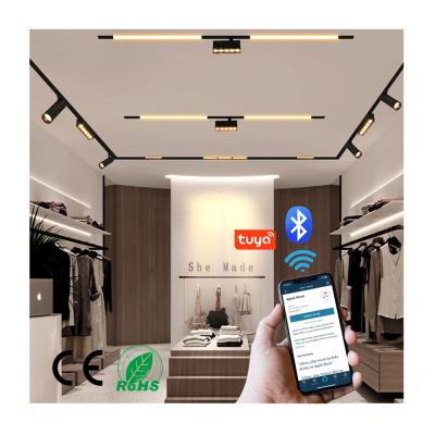 China Modern smart magnetic phone APP control led light adjustable light and color CCT 3000K 4000K 5000K led magnetic track lights system for sale