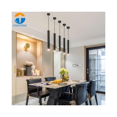 China OEM LED Ceiling Cylinder Tube Decorative Hanging Pendant Lamp Modern Aluminum Lighting Long Suspension Decorative Hanging Light Lamp for sale