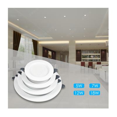 China Minimalist 5W 7W 12W 18W Ultra Slim Round Surface-mount Recessed Down Light COB Ceiling LED SMD Downlight for sale