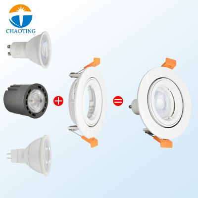 China Minimalist Dimmable Led Spot Light Die Cast Recessed Downlight gu10 Housing for sale