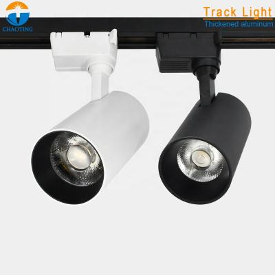 China Commercial Aluminum Led Spotlights Rack Light Track Rail Mini Bracket 10W Focus 2 Wire Track Dimmable Modern Adjustable Light Driver for sale