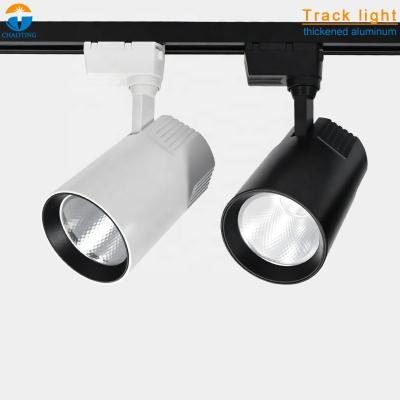 China Tri 12 Watt 24W 30W 32W 35W 40W Dimmable Modern Ceiling Shop Museum Track System Led Tracking Spot Light Commercial For Track Lamp for sale