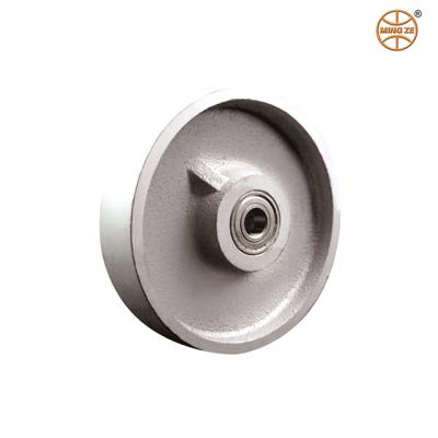 China Trailer etc Mingze 150 160 200 250*45 50 54 Mm Pure Cast Iron Ball Bearing Caster Wheel / Solid Wrought Iron Wheel For Heavy Duty Caster for sale