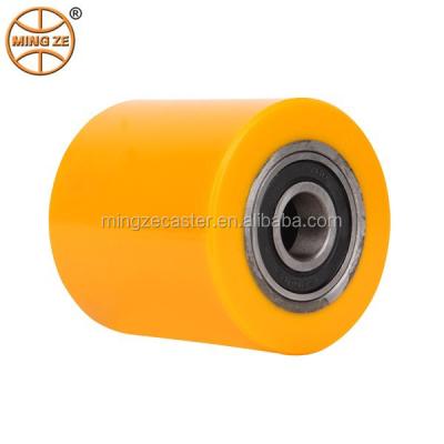 China Forklift Wheels Steel Roller Polyurethane Pallet Truck Wheel for sale