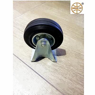 China Bearing Machinery Mingze 160/200/*50 mm Rubber on Steel Rim Caster for Platform Platform Carts Return Truck Steps Plant Material Handling for sale