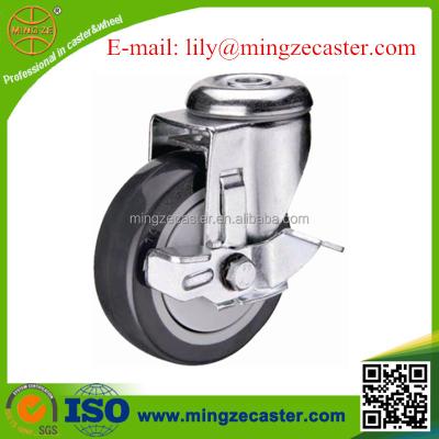 China Bolt Hotels The Hole Swivel Caster With Side Brake for sale