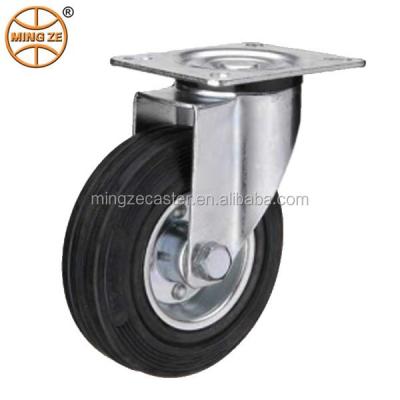 China Black Rubber Wheel Swivel Rubber Standard Industrial Casters Wheel for sale