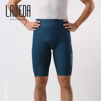 China LAMEDA Breathable Sublimation Printing Blue Black High Top Finished Padded Mens Cycling Shorts for sale