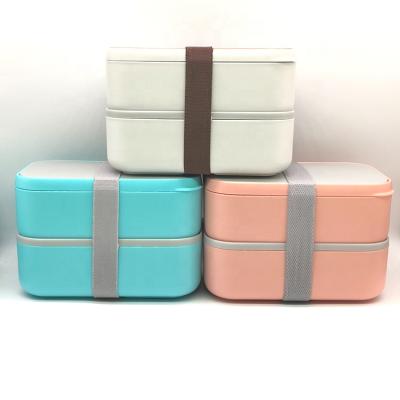 China Stylish Full Pattern Microwavable Printing Double Lids Japanese Bamboo Lids Bento Lunch Box Food Storage Container for sale