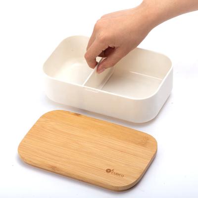 China 2021 Microwavable popular lunch box bento box with lid sushi box natural bamboo bread box for kids for sale