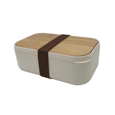 China 100% Microwavable Eco Friendly Seal Fiber Bamboo Bento Lunch Box With Bamboo Lid for sale