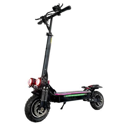 China Unisex Electric Scooters Powerful Adults Double Motor 1200W*2 Folding E Scooter Mobility Scooter 10 Inch Wheel LED Mood Lights Off-Road for sale