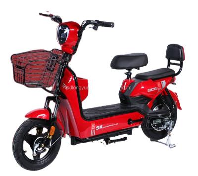 China Wholesale Directly 48V 350W Electric Motor Power Electric Scooter LED Light OEM Steel Frame Battery Cheap Brushless City Bike for sale