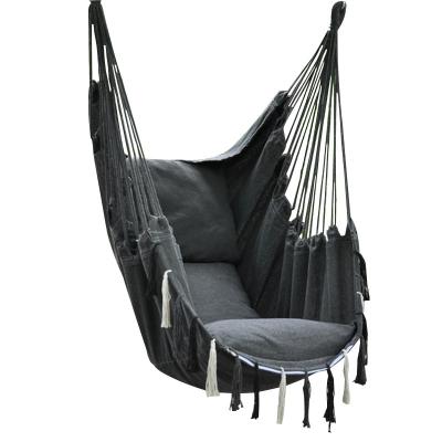 China 330 Rope Modern Swing Arming Chair Hammock Cushions Max 2 Pounds Large Macrame Hanging Chair Included With Pocket Quality Cotton for sale