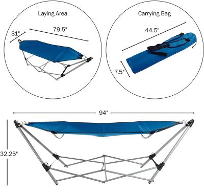 China Modern Garden Hammock Outdoor Portable Hammock Swings With Stand And Folding Carry Bag for sale