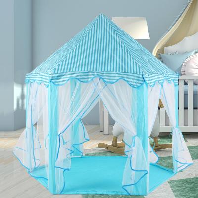 China Soft Toy Blue Princess Castle Play Tent Kids Play House Toy for Indoor and Outdoor Games Fairy for sale