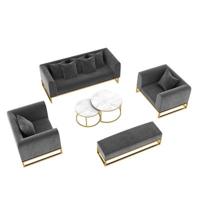 China Fram 3seat 2seat 1seat (Others) Adjustable Charm Metal Furniture Rectangular Match 1 Living Room Furniture Sofa Set for sale