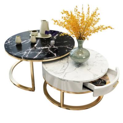 China Newest Modern Simple Style Black Marble Top Tea Center Coffee Table (Other) Adjustable for sale