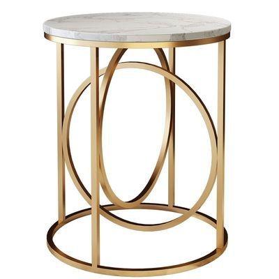 China Leisure Extendable Creative Marble Living Room Sofa Side Table Side Table Personality Art Iron Corner Table for sale