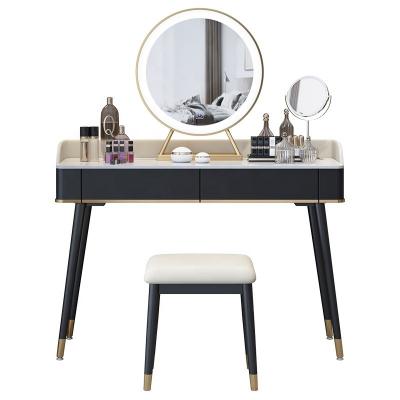 China Modern Simple Nordic Marble Dresser Dressing Table Mirror Chair (The Other) Adjustable Home Bedroom Dresser Integration for sale