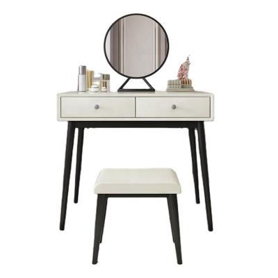 China Extendable European Style Dressing Table Mirrored Dressing Table With Mirror And Stool for sale