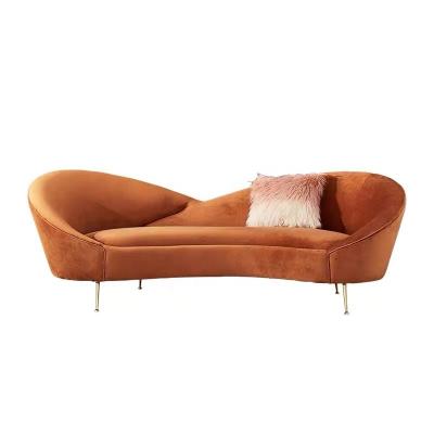 China Orange Bow (Other) Adjustable Nordic Luxury Velvet Fabric Shaped Heteromorphic Sofa Fashion Hotel Club Reception Sofa for sale