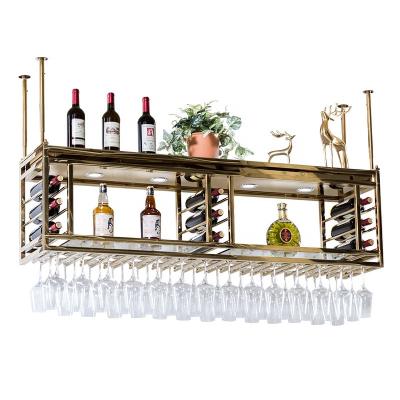 China 2020 Luxury Rustic Stocked Flamingo Wall Cellar Rack Pegs Wine Display Rack for sale