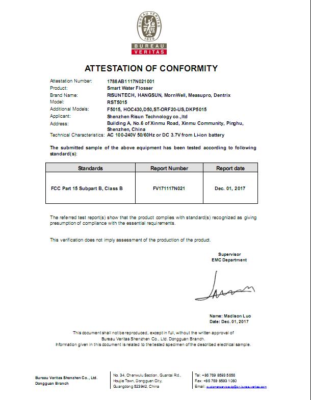 FCC - Shenzhen Risun Technology Co., Ltd.