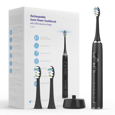 China Hotel Risuntech T2421 Inductive Filling Rechargeable Sonic Electric Toothbrush Ultrasonic Toothbrush for sale