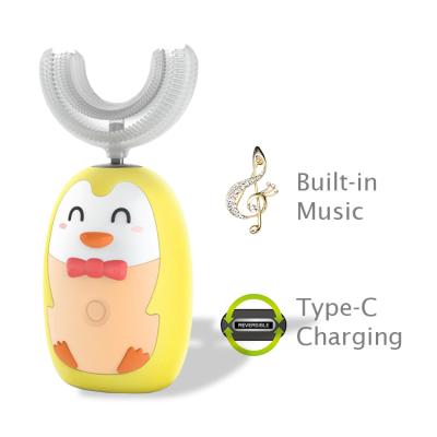 China Risuntech T2460A1 U Shape Musical Cartoon Electric Toothbrush Kids Musicial Automatic Toothbrush Type-C Charging 360 U Toothbrush for sale