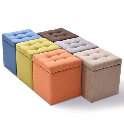 China Living room indoor soft bedroom stool storage bag manufacturers stool storage furniture adult children wholesale for sale