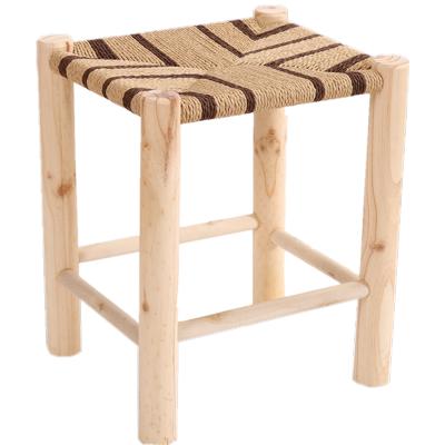 China Applicable in rattan braided living room stools rope four seasons wooden leg furniture indoor home wholesale for sale