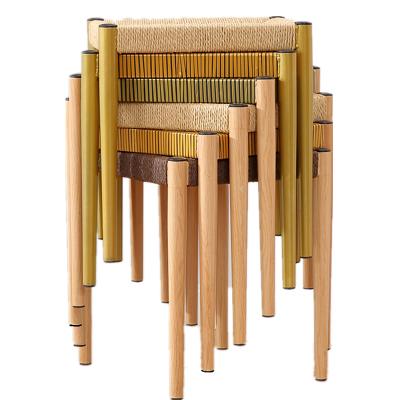 China Disassembly Living Room Furniture Open Handwoven Rope Stool Indoor Restaurant Meeting Room for sale